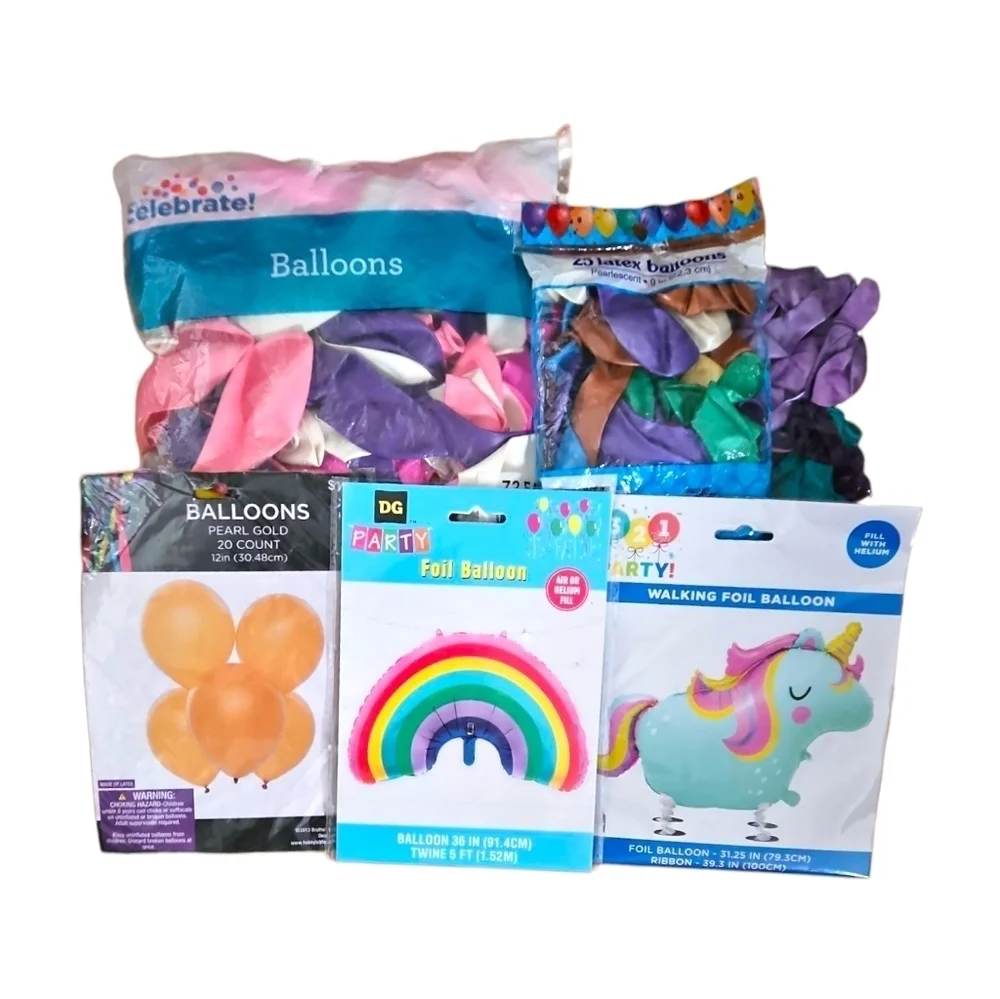 Colorful Unicorn and Rainbow Party Balloon Set, Birthday, Girl, New